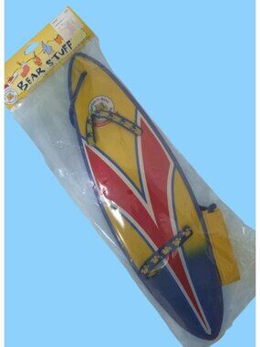 Build A Bear Workshop Surfboard Blue Yellow Red Accessory BAB 13 in Great Shape